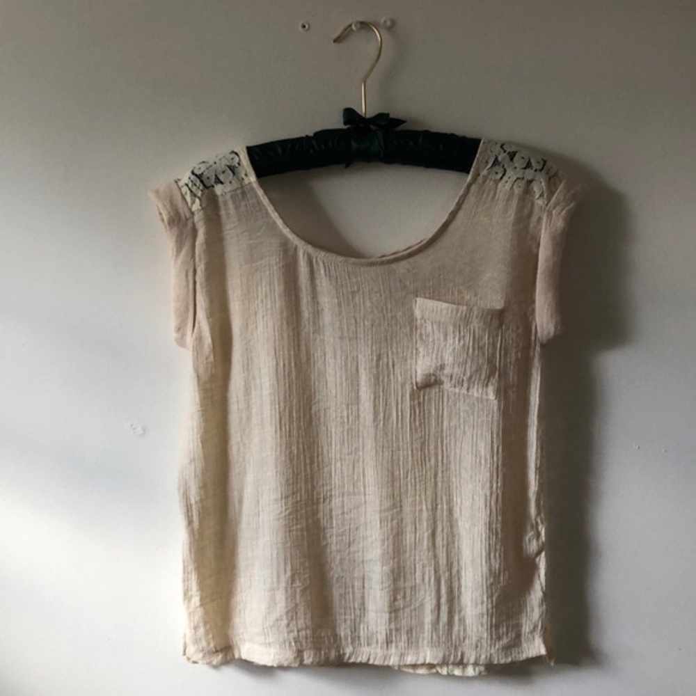 MINE Top with Floral Lace Back